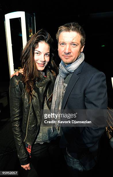 Actrors Michelle Monaghan and Jeremy Renner, cast member of the film "The Hurt Locker," pose during rehearsals of the 16th Annual Screen Actors Guild...