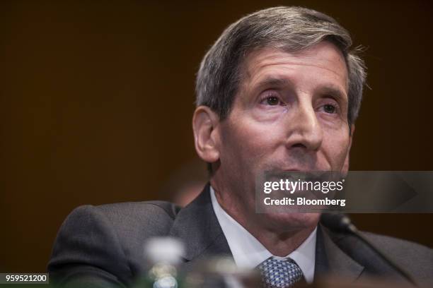 Joseph Simons, chairman of the Federal Trade Commission , speaks during a Senate Appropriations Subcommittee hearing in Washington, D.C., U.S., on...