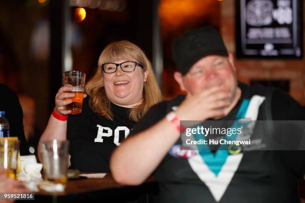 Port Adelaide Power fans pose during an event for club members at The Camel on May 17, 2018 in Shanghai, China. Port Adelaide play the Gold Coast...