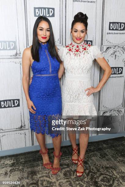 Brie Bella and Nikki Bella visit Build Series to discuss "Total Bellas" at Build Studio on May 17, 2018 in New York City.