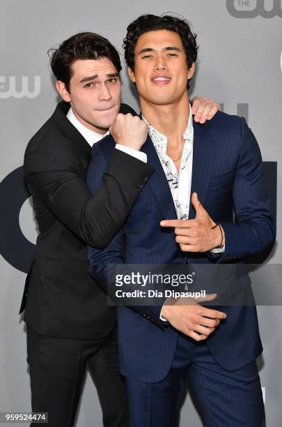 Apa and Charles Melton attend the 2018 CW Network Upfront at The London Hotel on May 17, 2018 in New York City.