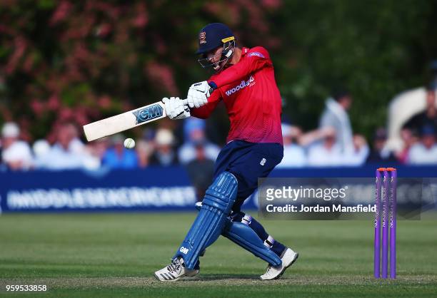 Tom Westley of Essex bats during the Royal London One-Day Cup match between Middlesex and Essex at Radlett Cricket Club on May 17, 2018 in Radlett,...