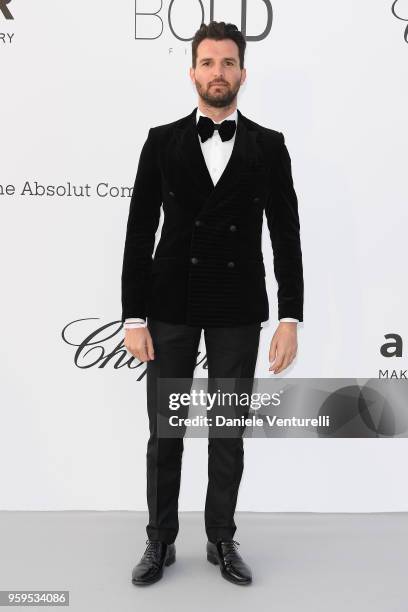 Andrea Iervolino arrives at the amfAR Gala Cannes 2018 at Hotel du Cap-Eden-Roc on May 17, 2018 in Cap d'Antibes, France.