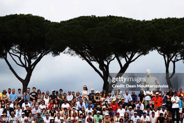 General view of the fans as they watch Juan Martin del Potro of Argentina in his match against David Goffin of Belgium during day 5 of the...