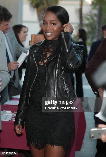 Aja Naomi King is seen on May 16, 2018 in Los Angeles, CA.