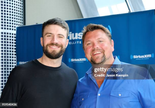 Sam Hunt and Storme Warren visit "The Highway" at SiriusXM Studios on May 17, 2018 in Nashville, Tennessee.