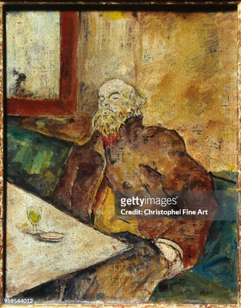 Attributed to Felix Vallotton , Swiss School, Portrait of Paul Verlaine , Charleville-Mezieres Rimbaud Museum.