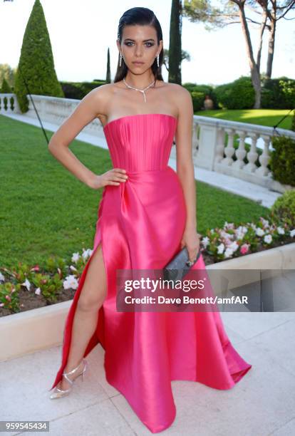 Georgia Fowler arrives at the amfAR Gala Cannes 2018 at Hotel du Cap-Eden-Roc on May 17, 2018 in Cap d'Antibes, France.