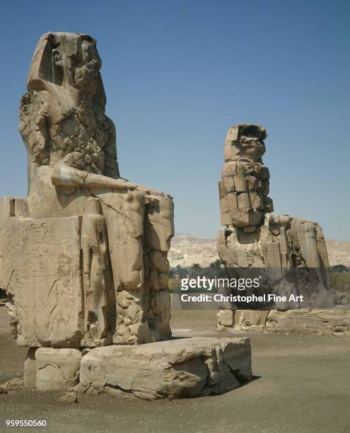 Colossi of Memnon, time Amenophis III , Egyptian Art, Thebes,, Egypt.