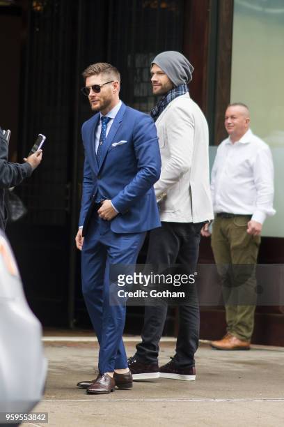 Jensen Ackles and Jared Padalecki are seen in Tribeca on May 17, 2018 in New York City.