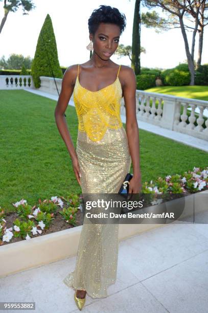 Maria Borges arrives at the amfAR Gala Cannes 2018 at Hotel du Cap-Eden-Roc on May 17, 2018 in Cap d'Antibes, France.