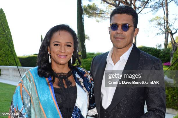 Isabel dos Santos and Sindika Dokolo arrive at the amfAR Gala Cannes 2018 at Hotel du Cap-Eden-Roc on May 17, 2018 in Cap d'Antibes, France.