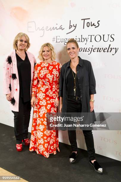 Rosa Tous, Eugenia Martinez de Irujo and Marta Tous attend TOUS New Collection presentation at TOUS store on May 17, 2018 in Madrid, Spain.