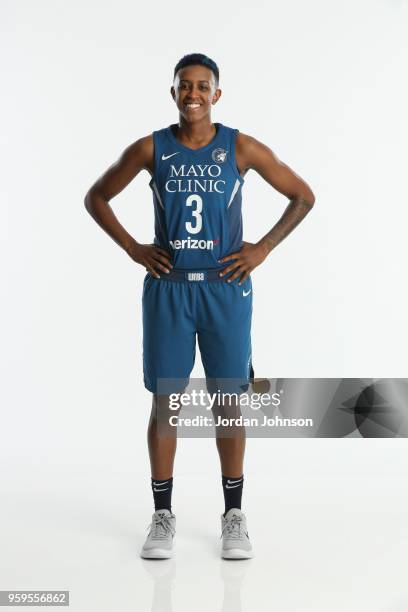 May 16: Danielle Robinson of the Minnesota Lynx poses for a portrait during 2018 Media Day on May 16, 2017 at Target Center in Minneapolis,...