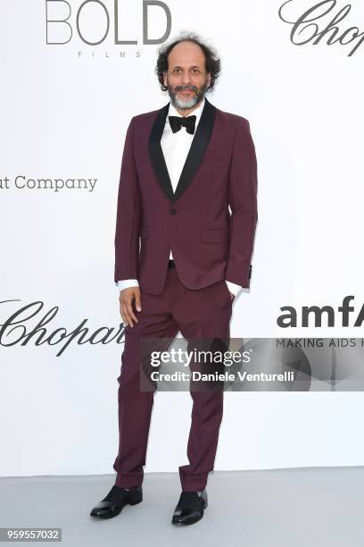 Luca Guadagnino, wearing Prada, arrives at the amfAR Gala Cannes 2018 at Hotel du Cap-Eden-Roc on May 17, 2018 in Cap d'Antibes, France.