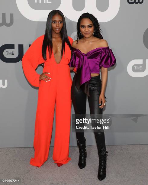 Nafessa Williams and China Ann McClain attend the 2018 CW Network Upfront at The London Hotel on May 17, 2018 in New York City.
