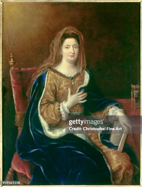 Portrait of Francoise d Aubigne 1694, Marquise de Maintenon , Mignard Pierre , Castles of Versailles and Trianon, France.