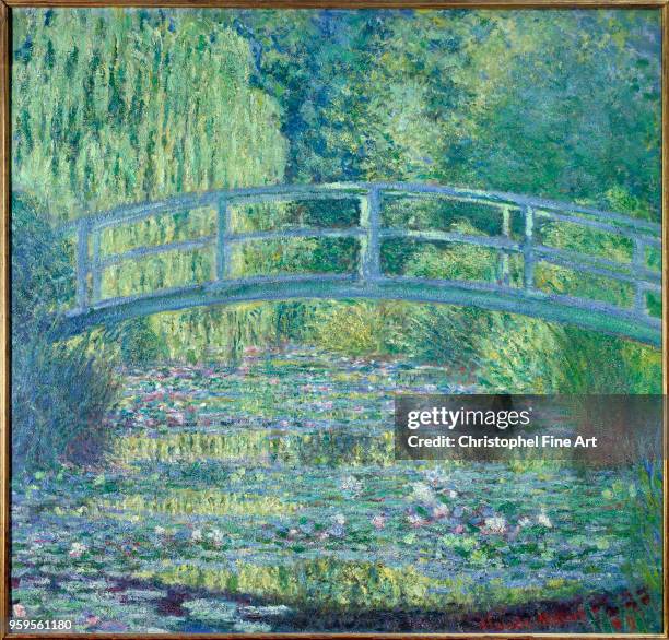 Claude Monet , Waterlily Pond: Green Harmony Oil on canvas 89 x 0,93 m, Paris Orsay Museum,.