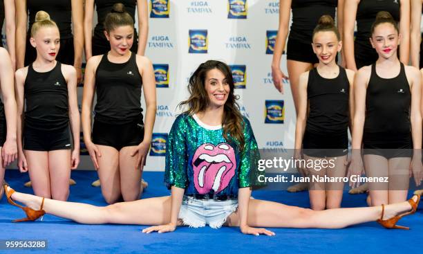 Almudena Cid attends 'Liga Tampax' presentation at Petit Palace Savoy Hotel on May 17, 2018 in Madrid, Spain.