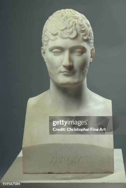 Marble Portrait of Jerome Bonaparte , French Art, Castles National Museum of Malmaison and Bois-Preau Rueil Malmaison has, France.