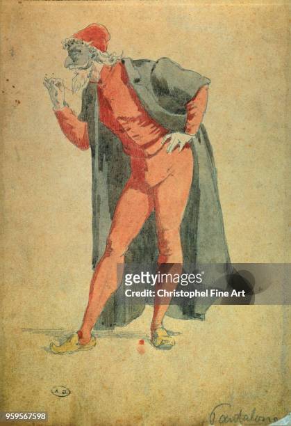 Pantalone dell'arte - Pantalon, Italian Comedy - Drawing, Anonymous, Museum of Decorative Arts in Paris, Italy.