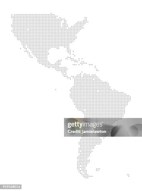 bildbanksillustrationer, clip art samt tecknat material och ikoner med karta över prickar - nord- och sydamerika - sydamerika