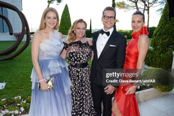 Jacinda Barrett, Caroline Scheufele, Gabriel Macht and Petra Nemcova arrive at the amfAR Gala Cannes 2018 at Hotel du Cap-Eden-Roc on May 17, 2018 in...