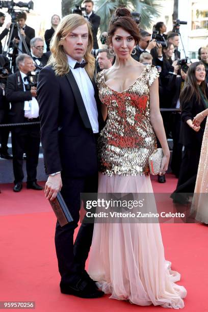 Designer Christophe Guillarme and Farrah Abraham attends the screening of "Capharnaum" during the 71st annual Cannes Film Festival at Palais des...