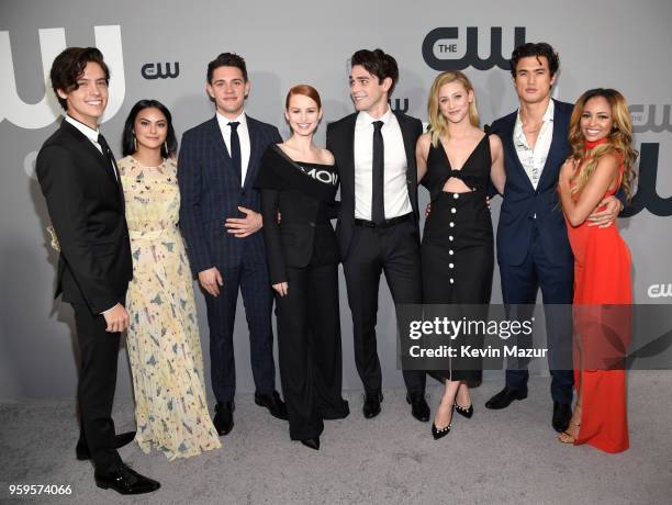 Cole Sprouse, Camila Mendes, Casey Cott, Madelaine Petsch, KJ Apa, Lili Reinhart, Charles Melton and Vanessa Morgan attend The CW Network's 2018...