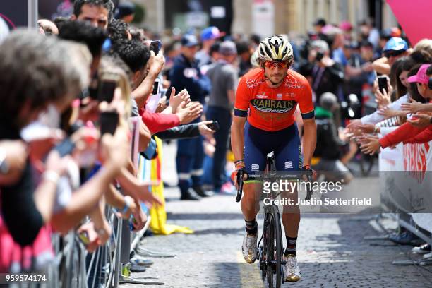 Start / Manuele Boaro of Italy and Team Bahrain-Merida / during the 101st Tour of Italy 2018, Stage 12 a 214km stage from Osimo to Imola-Autodromo...