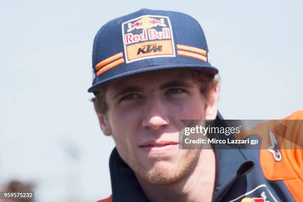 Darryn Binder of South Africa and Red Bull Team Ajo looks on in pit during the MotoGp of France - Previews on May 17, 2018 in Le Mans, France.