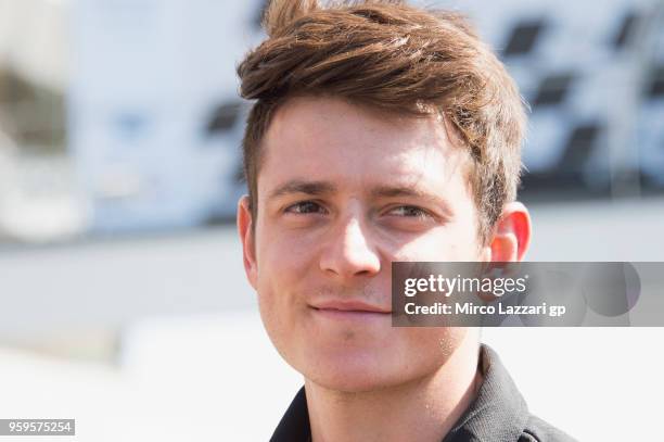 Joe Roberts of USA and NTS RW Racing GP looks on in pit during the MotoGp of France - Previews on May 17, 2018 in Le Mans, France.