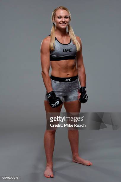 Andrea Lee poses for a portrait during a UFC photo session on May 16, 2018 in Santiago, Chile.