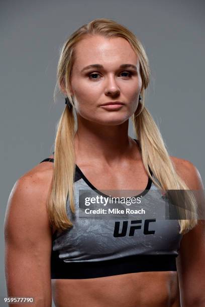 Andrea Lee poses for a portrait during a UFC photo session on May 16, 2018 in Santiago, Chile.