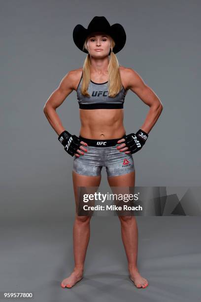 Andrea Lee poses for a portrait during a UFC photo session on May 16, 2018 in Santiago, Chile.