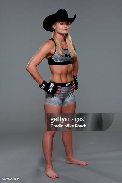 Andrea Lee poses for a portrait during a UFC photo session on May 16, 2018 in Santiago, Chile.