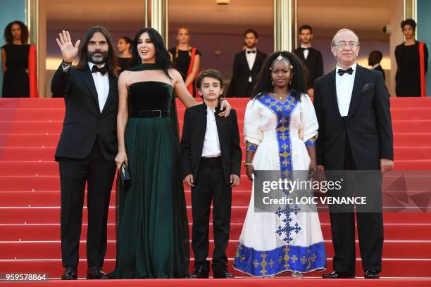 Lebanese producer Khaled Mouzanar, Lebanese director and actress Nadine Labaki, Lebanese actor Zain al-Rafeea, Ethiopian actress Yordanos Shifera and...