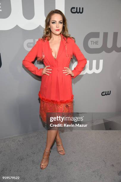 Elizabeth Gillies attends The CW Network's 2018 upfront at The London Hotel on May 17, 2018 in New York City.