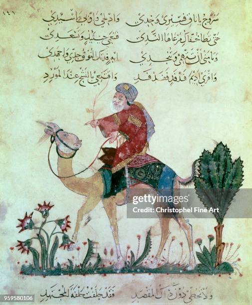 Abu Zayd running away , Miniature, Bibliotheque Nationale de France in Paris, Saudi.