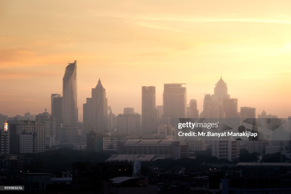 The Bangkok City in early Morning