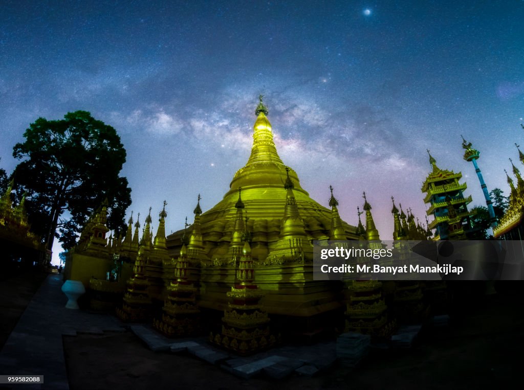 Milky Way Galaxy Over Shwedagon Pagoda