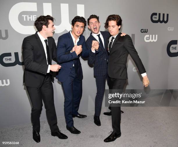 Apa, Charles Melton, Casey Cott and Cole Sprouse attend The CW Network's 2018 upfront at The London Hotel on May 17, 2018 in New York City.