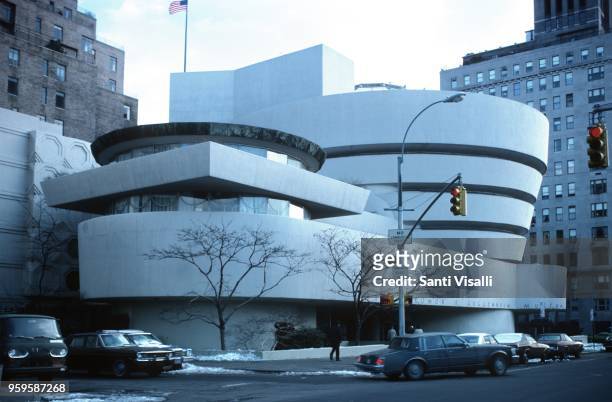 Exterior view of the Guggenheim Museum on December 10, 1979 in New York, New York.