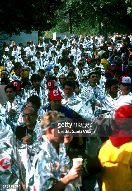 End of Marathon on October 2, 1982 in New York, New York.