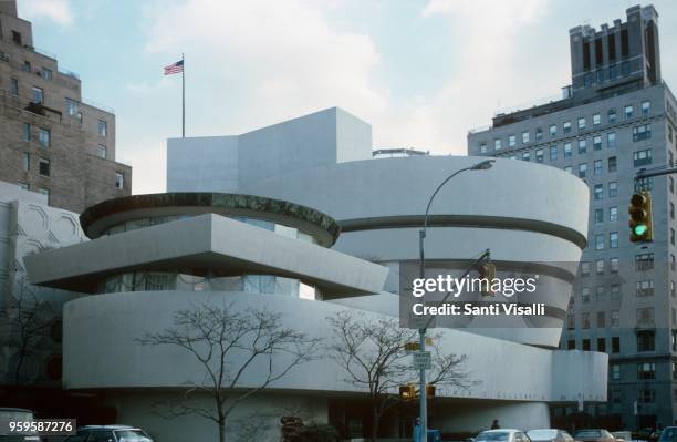 Exterior view of the Guggenheim Museum on December 10, 1979 in New York, New York.