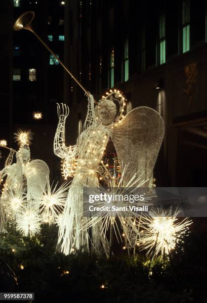 Christmas decorations at Rockefeller Center on December 10, 1979 in New York, New York.