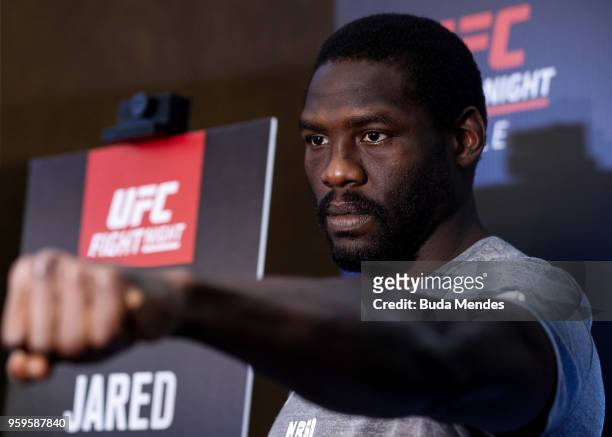 Light heavyweight contender Jared Cannonier the United States attends the media during Ultimate Media Day on May 17, 2018 in Santiago, Chile.