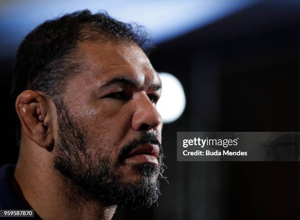 Ambassador Antonio Rodrigo 'Minotauro' Nogueira looks on during Ultimate Media Day on May 17, 2018 in Santiago, Chile.