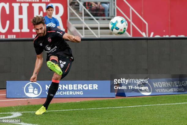 Enrico Valentini of Nuernberg controls the ball during the Second Bundesliga match between 1. FC Nuernberg and Fortuna Duesseldorf at...