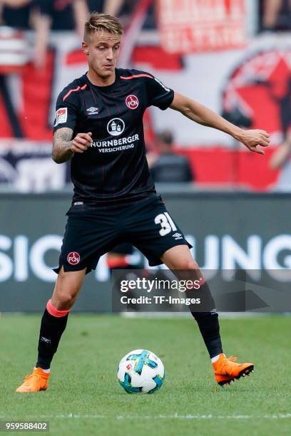 Ondrej Petrak of Nuernberg controls the ball during the Second Bundesliga match between 1. FC Nuernberg and Fortuna Duesseldorf at...